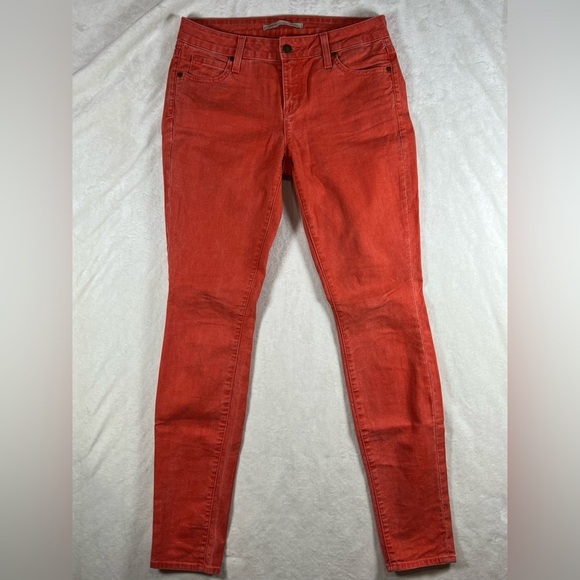 Vince Size 28 Made in USA Cotton Stretch Red Denim Pants - Picture 2 of 10